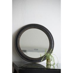 Cheap 😀 A&B Home 23.5" Round Mirror Distressed Antique Black - A&B Home 🎉