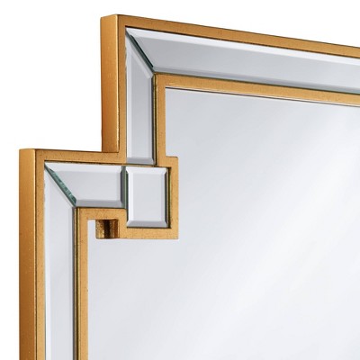 Best deal π Noble Park Rectangular Vanity Wall Mirror Vintage Gold Leaf Beveled Mirrored Tile Frame 27" Wide for Bathroom Bedroom Living Room π - Image 2