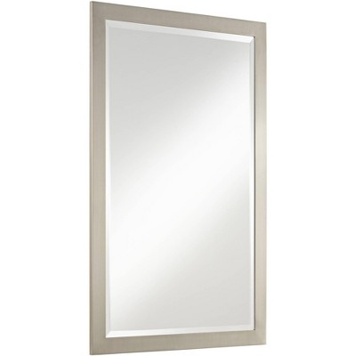 New ❤️ Possini Euro Design Rectangular Vanity Wall Mirror Modern Brushed Nickel Metal Frame Beveled Glass 33" Wide for Bathroom Bedroom 👍 - Image 4