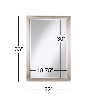 New ❤️ Possini Euro Design Rectangular Vanity Wall Mirror Modern Brushed Nickel Metal Frame Beveled Glass 33" Wide for Bathroom Bedroom 👍 - Image 7