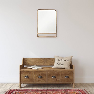 Best Pirce โ๏ธ Metal Wall Mirror with Shelf Brass - 3R Studios ๐ - Image 3