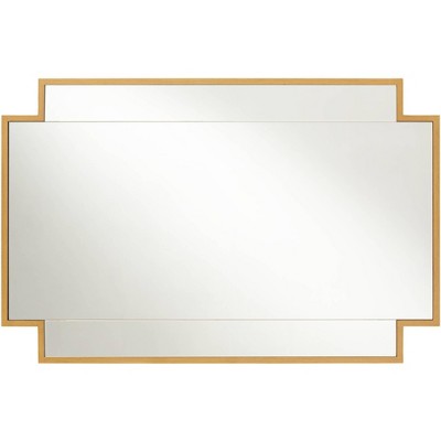 Outlet π― Noble Park Rectangular Vanity Decorative Wall Mirror Modern Cut Edge Lush Antique Gold Wood Frame 26" Wide for Bathroom Bedroom π€© - Image 5