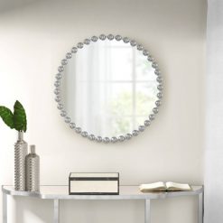 Flash Sale ๐ Madison Park 36" Dia Marlowe Round Decorative Wall Mirror Silver ๐งจ