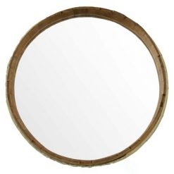 Best reviews of ๐ Vintiquewise Round Rustic Wood and Galvanized Metal Framed Wine Barrel Shaped Wall Mirror ๐งจ