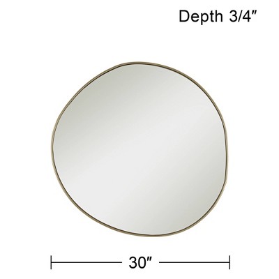Cheap β Possini Euro Design Uneven Round Vanity Wall Mirror Modern Champagne Frame 30" Wide for Bathroom Bedroom Living Room Home Office β - Image 4