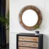 Deals 🎉 Olivia & May 32" Large Round Natural Wicker Wall Mirror - Olivia & May 🤩