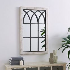 Top 10 ❤️ 24" x 1" x 37.5" Vista Arched Farmhouse Window Mirror Distressed White - FirsTime & Co. 🔥
