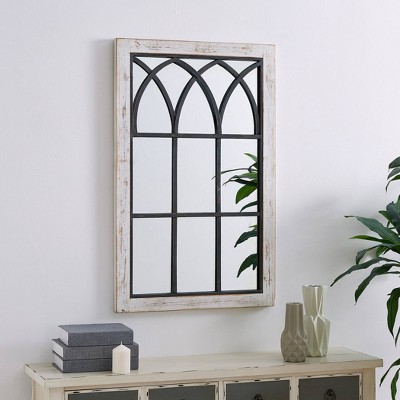 Top 10 โค๏ธ 24" x 1" x 37.5" Vista Arched Farmhouse Window Mirror Distressed White - FirsTime & Co. ๐ฅ