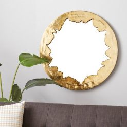 Best Sale 😉 Olivia & May Contemporary Aluminum Decorative Wall Mirror Gold - Olivia & May ⌛