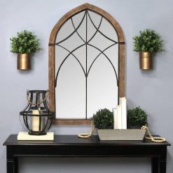 Hot Sale ⌛ Stratton Home Decor 24.02" x 40" Augusta Cathedral Mirror Brown/Bronze - Stratton Home Décor 🎁