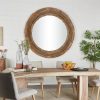 Best Pirce 🛒 Olivia & May Rustic Wood Decorative Wall Mirror Natural Brown - Olivia & May 😀