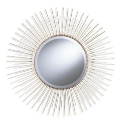 Best reviews of ❤️ 32.5" x 32.5" Trella Round Sunburst Decorative Wall Mirror Gold - Aiden Lane ❤️