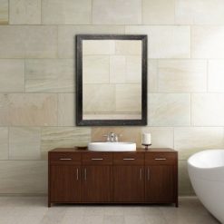 Best reviews of 🌟 35.5" x 45.5" Beaded Wash Frame Mirror Black - Head West 💯