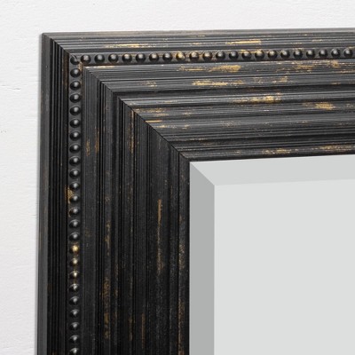 Best reviews of π 35.5" x 45.5" Beaded Wash Frame Mirror Black - Head West π― - Image 2