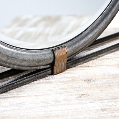 Deals π E2 Concepts 21" Square Metal Framed Vanity Wall Mirror Antiqued Silver - American Art Decor β¨ - Image 4