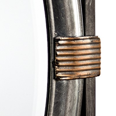 Deals π E2 Concepts 21" Square Metal Framed Vanity Wall Mirror Antiqued Silver - American Art Decor β¨ - Image 5