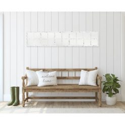 Deals 🧨 Divided Rectangle Wall Mirror with Distressed Frame White - 3R Studios ⭐