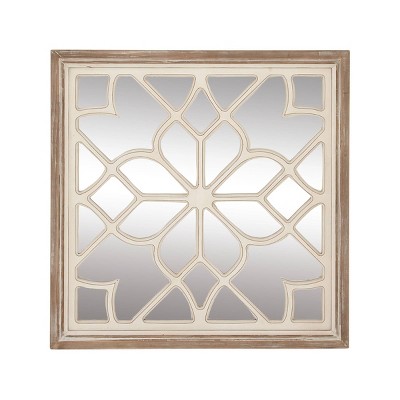 Budget βοΈ Olivia & May 30" x 30" Modern Wooden Lattice Mirrored Decor - Olivia & May π - Image 12