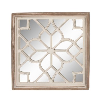 Budget βοΈ Olivia & May 30" x 30" Modern Wooden Lattice Mirrored Decor - Olivia & May π - Image 13