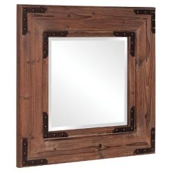 Hot Sale 🎁 Square Caldwell Decorative Wall Mirror Brown - Howard Elliott 👏