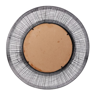 Hot Sale βοΈ Olivia & May 40" x 40" Large Round Metal Wall Mirror with Mesh Frame Black - Olivia & May π - Image 5