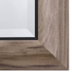 Cheapest 🛒 Light Wood Wall Mirror with Beveled Edge Silver - Yosemite Home Decor 🎉