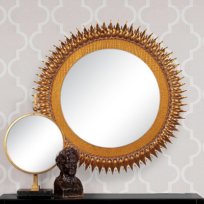 Deals βοΈ Round Medallion Decorative Wall Mirror Gold - Howard Elliott π - Image 2