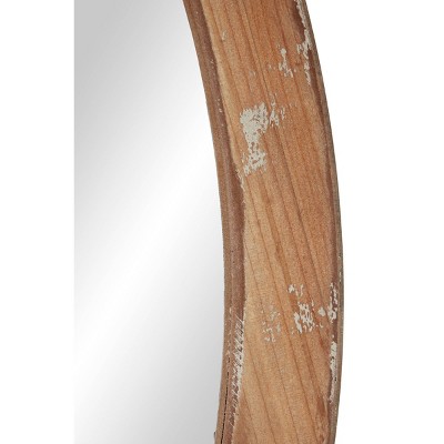 Coupon π Olivia & May 39" x 39" Vintage Style Distressed Large Round Wood Wall Mirror - Olivia & May π - Image 5