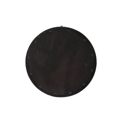 Coupon π Olivia & May 39" x 39" Vintage Style Distressed Large Round Wood Wall Mirror - Olivia & May π - Image 6