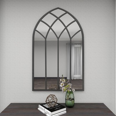 New π Olivia & May Modern Iron Framed Arched Window Wall Mirror Gray - Olivia & May β€οΈ - Image 6