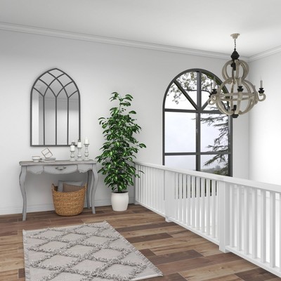 New π Olivia & May Modern Iron Framed Arched Window Wall Mirror Gray - Olivia & May β€οΈ - Image 7