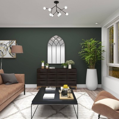 New π Olivia & May Modern Iron Framed Arched Window Wall Mirror Gray - Olivia & May β€οΈ - Image 8