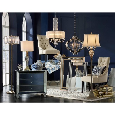 Promo π Noble Park Rectangular Vanity Wall Mirror Modern Shiny Silver Leaf Mirrored Frame Beveled 23" Wide Bathroom Bedroom Living Room π - Image 5