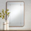 Outlet 🎉 Noble Park Rounded Corner Rectangular Vanity Wall Mirror Vintage Antique Gold Frame 27" Wide for Bathroom Bedroom Living Room Home ⭐