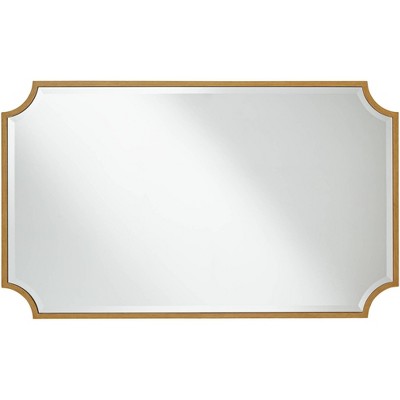 Flash Sale π₯° Noble Park Rectangular Vanity Decorative Wall Mirror Modern Beveled Rounded Cut Edge Antique Gold Frame 24" Wide for Bathroom π - Image 4
