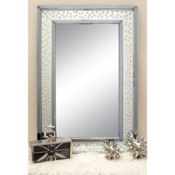 Promo 🔔 Olivia & May 47" x 32" Modern Glass Jewel and Wall Mirror - Olivia & May 🛒