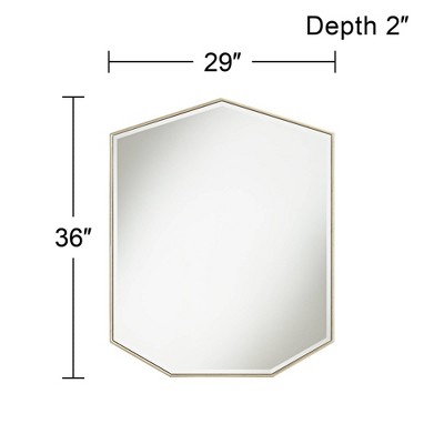 Cheap ๐ Possini Euro Design Heptagon Vanity Mirror Vintage Antique Silver Frame Beveled Glass 29" Wide for Bathroom Bedroom Living Room ๐ - Image 5