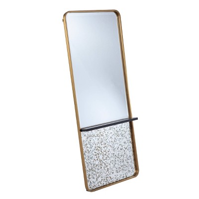 Discount ๐ 20" x 48.25" Honat Rectangular Decorative Wall Mirror Gold/Black - Southern Enterprises โญ