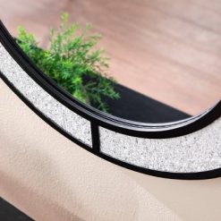 Hot Sale ✔️ Bergray Aiden Lane Round Faux Stone Mirror Wall Mirrors Gray/Black - Southern Enterprises 🤩