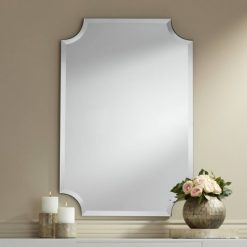 Brand new 😀 Noble Park Rectangular Cut Corners Vanity Wall Mirror Frameless Beveled Edge 24" Wide for Bathroom Bedroom Living Room Home 🔥
