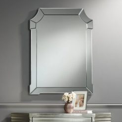 Buy ๐ Possini Euro Design Rectangular Cut Corner Vanity Wall Mirror Modern Mirrored Panel Frame Beveled Glass 26" Wide Bathroom Bedroom ๐ฏ