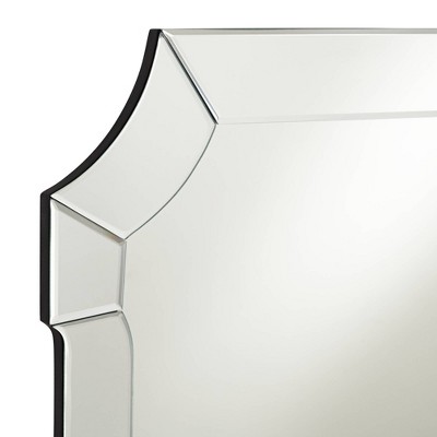 Buy ๐ Possini Euro Design Rectangular Cut Corner Vanity Wall Mirror Modern Mirrored Panel Frame Beveled Glass 26" Wide Bathroom Bedroom ๐ฏ - Image 2