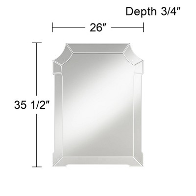 Buy ๐ Possini Euro Design Rectangular Cut Corner Vanity Wall Mirror Modern Mirrored Panel Frame Beveled Glass 26" Wide Bathroom Bedroom ๐ฏ - Image 4
