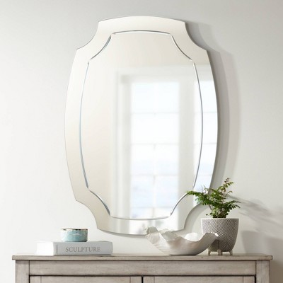 Cheap β Noble Park Cut Corner Oval Vanity Wall Mirror Modern Black Border Mirrored Frame Beveled 27 1/2" Wide for Bathroom Bedroom Home π