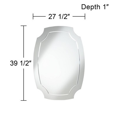 Cheap β Noble Park Cut Corner Oval Vanity Wall Mirror Modern Black Border Mirrored Frame Beveled 27 1/2" Wide for Bathroom Bedroom Home π - Image 4