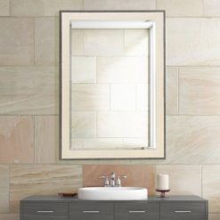 Top 10 👏 29.5" x 41.5"Textured Mat Liner Frame Mirror Gray - Head West 🔥