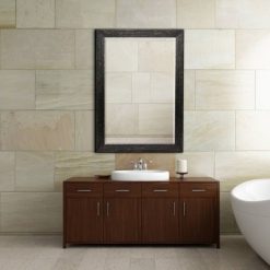 Best Pirce 🔔 27.5" x 33.5" Beaded Wash Frame Mirror Black - Head West 💯