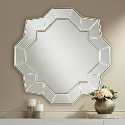 Coupon ๐ฅ Possini Euro Design Quatrefoil Vanity Wall Mirror Modern Champagne Mirrored Frame Beveled Glass 31 1/4" Wide for Bathroom Bedroom ๐