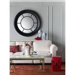 Hot Sale ⭐ A&B Home 35" x 35" Cameron Round Decorative Mirror llack - A&B Home 🎁