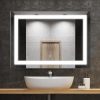 Budget 🔥 HOMCOM 28" x 20'' LED Illuminated Bathroom Mirror, Wall Mounted Vanity Mirror with Dimmable Memory Touch, Waterproof, Horizontally or Vertically, Silver 👍